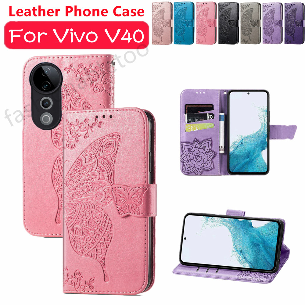 Flip หนังสําหรับ Vivo V40 pro Lite V40pro V40Lite V 40 VivoV40 pro VivoV40pro VivoV40Lite V2348 ขาตั้งแม่เหล็กผู้ถือปลอกกันกระแทกปกหลัง
