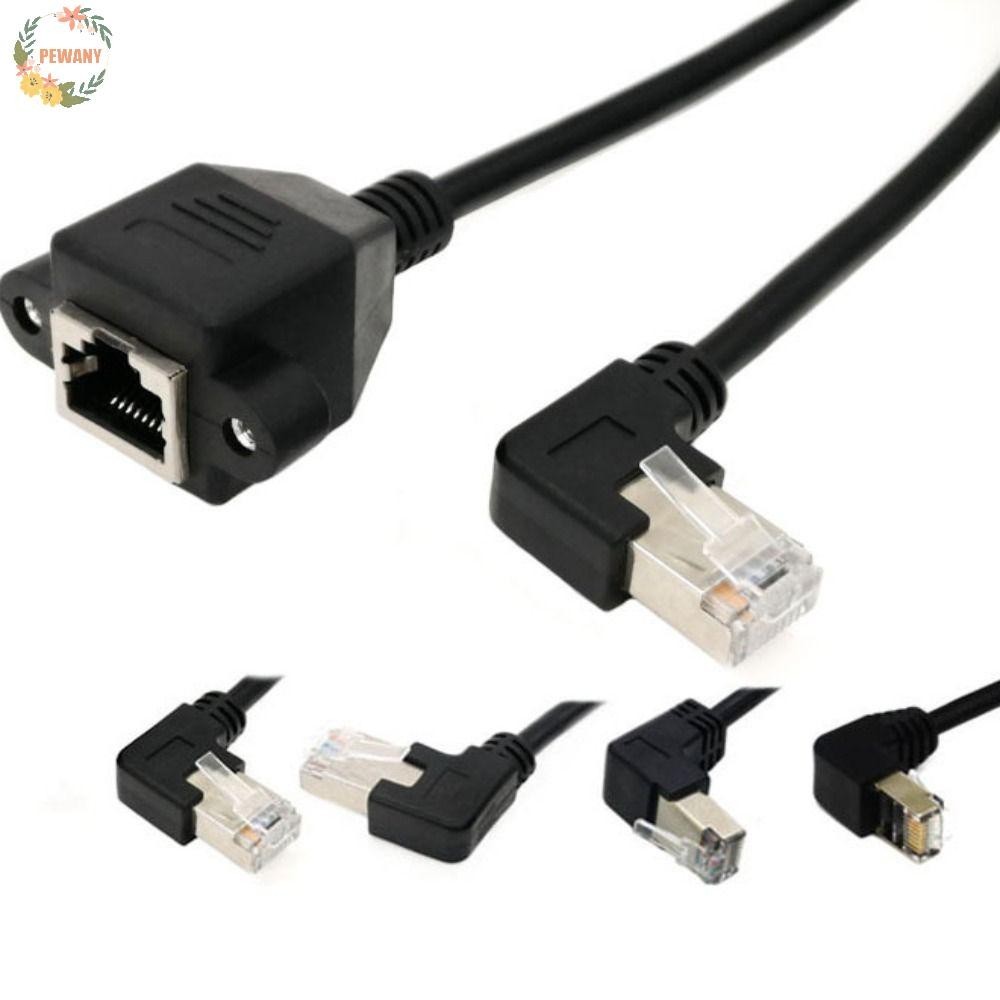 Pewany RJ45 สายเคเบิลเครือข่าย LAN ตัวผู้ เป็นตัวเมีย 90 องศา พร้อมสกรู