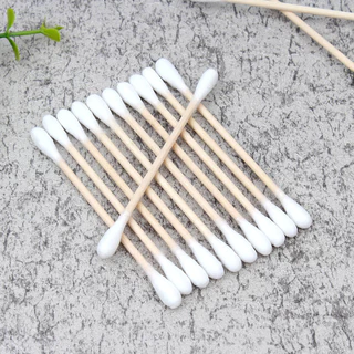 คอตตอนบัด 100 ก้าน (แพ็คเดี่ยว) Cotton buds สำลีปั่นหูด้ามไม้ สำลีก้าน สำลีเช็ดเครื่องสำอางG2061