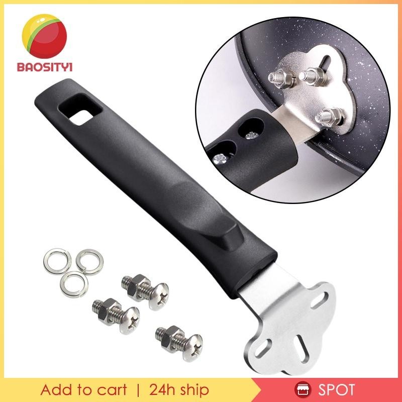 [Baosity1] เครื่องครัวหม้อจับลื่นป้องกันการลวกกับ M6x14 มม.กระทะเปลี่ยนด้ามจับสําหรับหม้อกระทะกระทะซอส