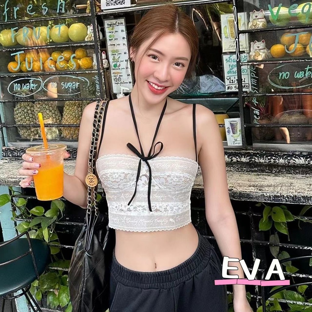 Eva พร้อมส่ง แฟชั่นใหม่เสื้อเกาะอกลูกไม้เซ็กซี่และเสื้อกล้ามแขนกุดเข้ารูปพอดีตัวผ้าคุณภาพสูงสวยงามมาก