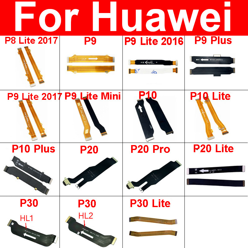 เมนบอร์ดเมนบอร์ด Flex สําหรับ Huawei P8 P9 P10 P20 P30 Lite 2017 2016 P9 P10 Plus P20pro หลัก LCD Fl