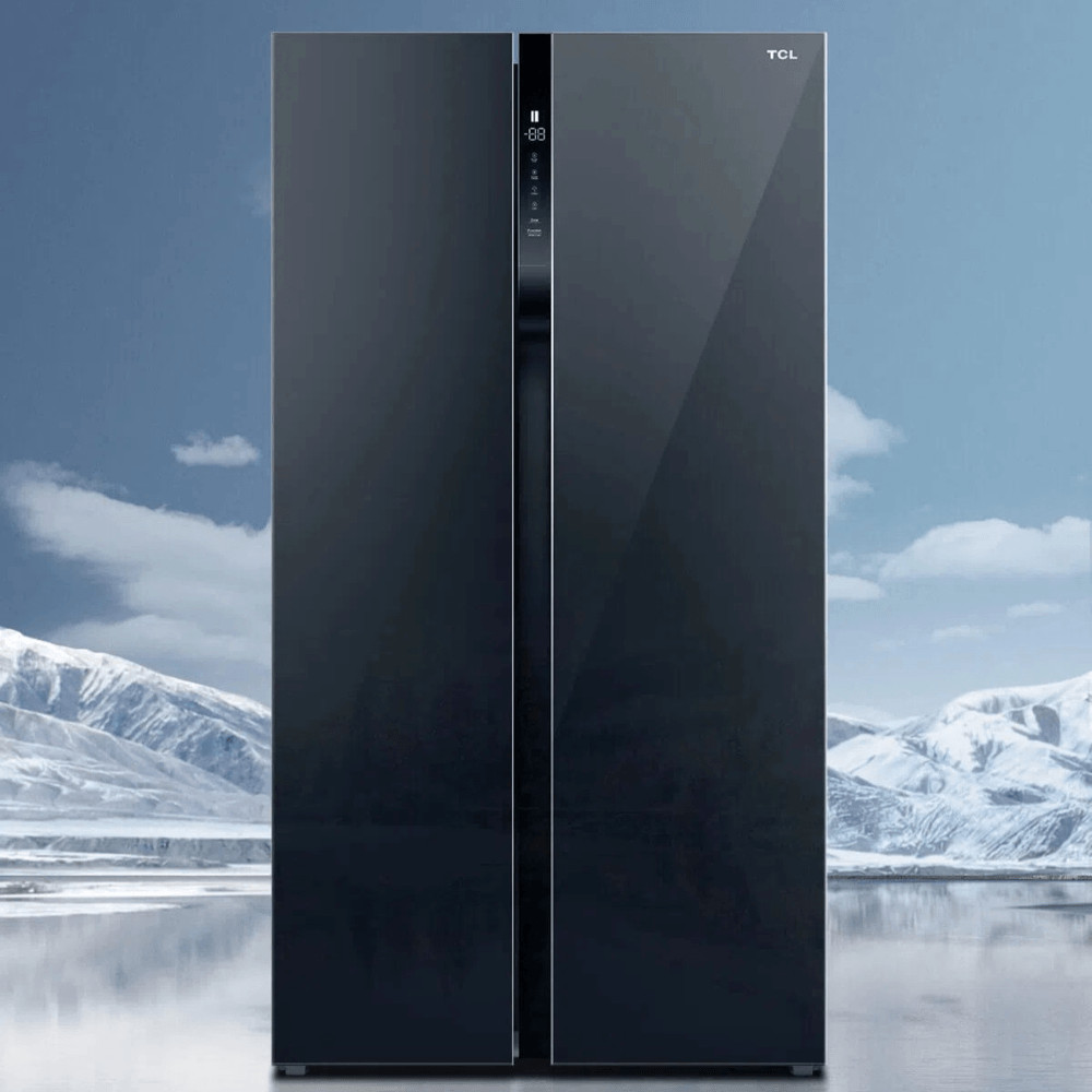 shophome468 TCL ตู้เย็น Side by Side ขนาด 22.3 คิว  รุ่น RT62GPSBD สี Black glass รับประกันของเเท้