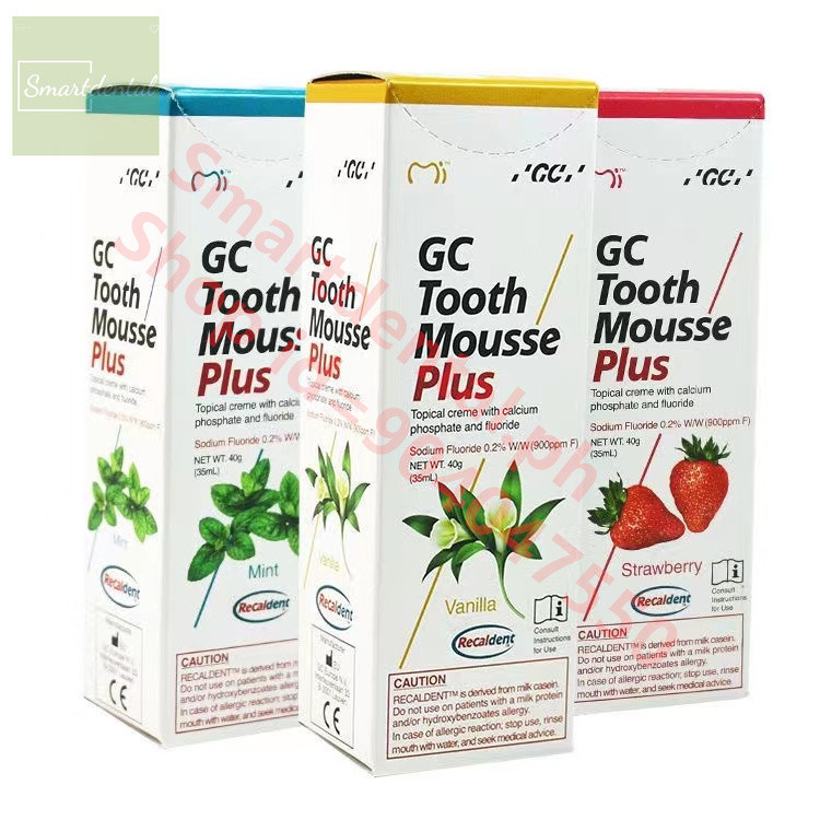 Japan GC Tooth Mousse ครีมครีมเฉพาะที่มีแคลเซียมชีวภาพฟอสเฟตและฟลูออรีน
