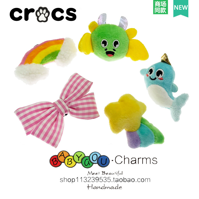 Jibbitz Crocs Charm Shoe Buckle Croc Cute Plush Accessories Crocs Girls Shoe Accessories 3D Pink Bow