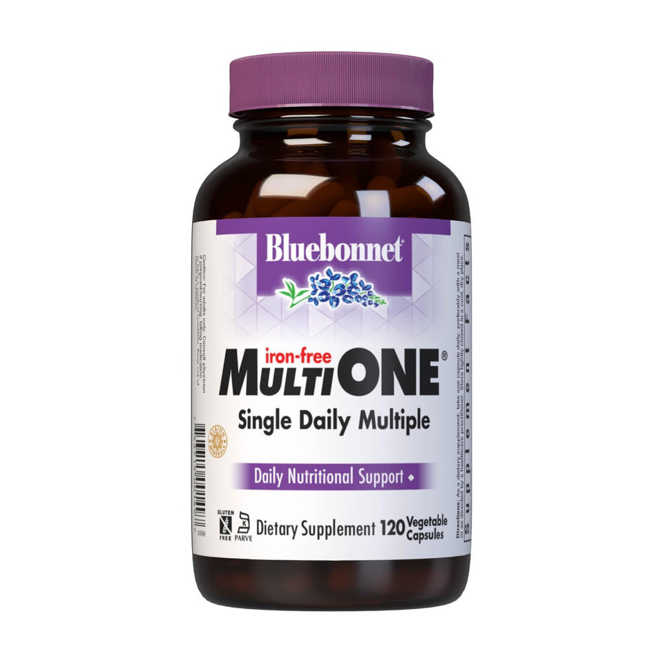 Bluebonnet Nutrition Multi One ไร้เหล็ก แคปซูลผัก 120 แคปซูล - ปราศจากกลูเตน & Ksher