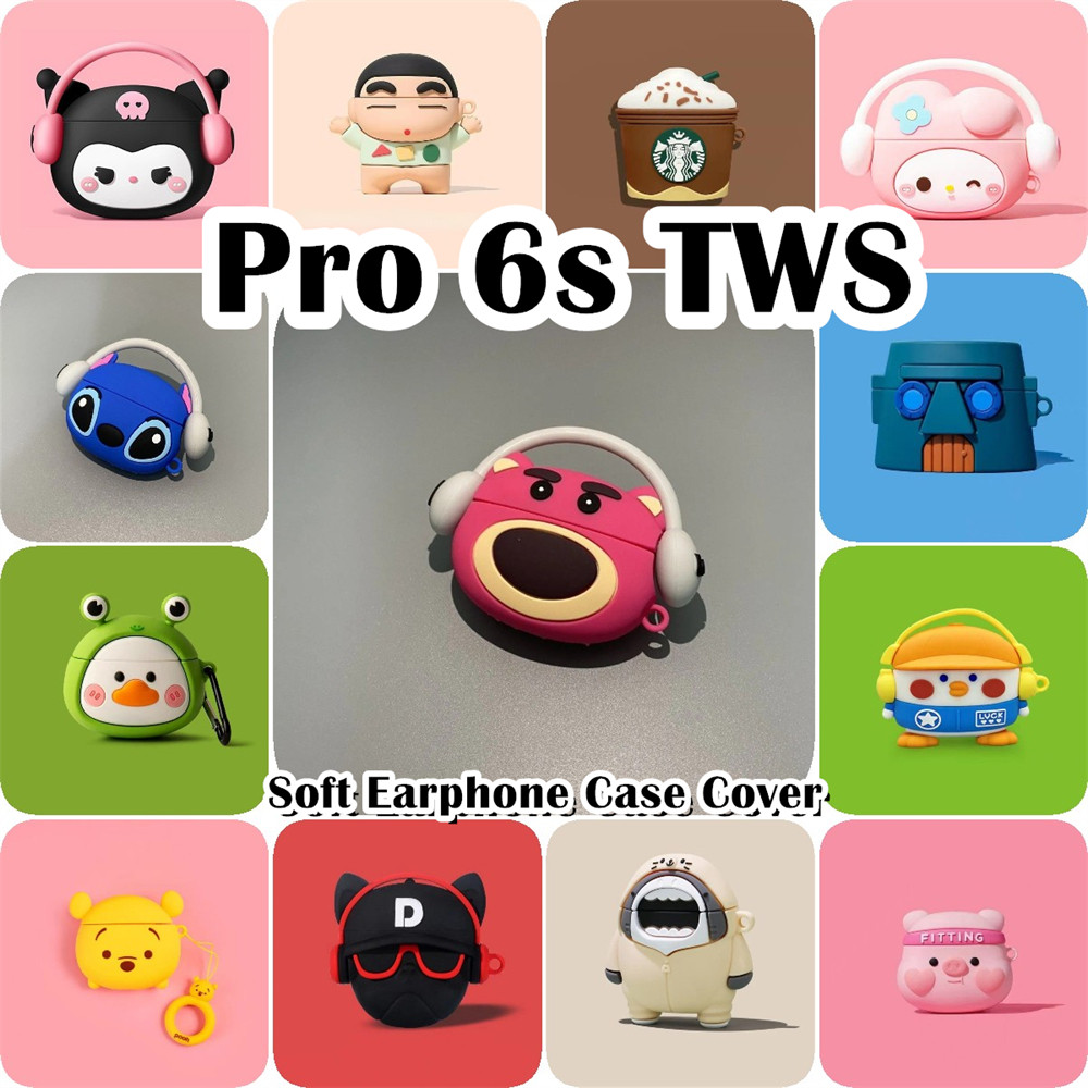 In Stockfor Pro 6s TWS Case Casing Soft Silicone Anime Creative Cartoon Headphone Case Cover NO.2