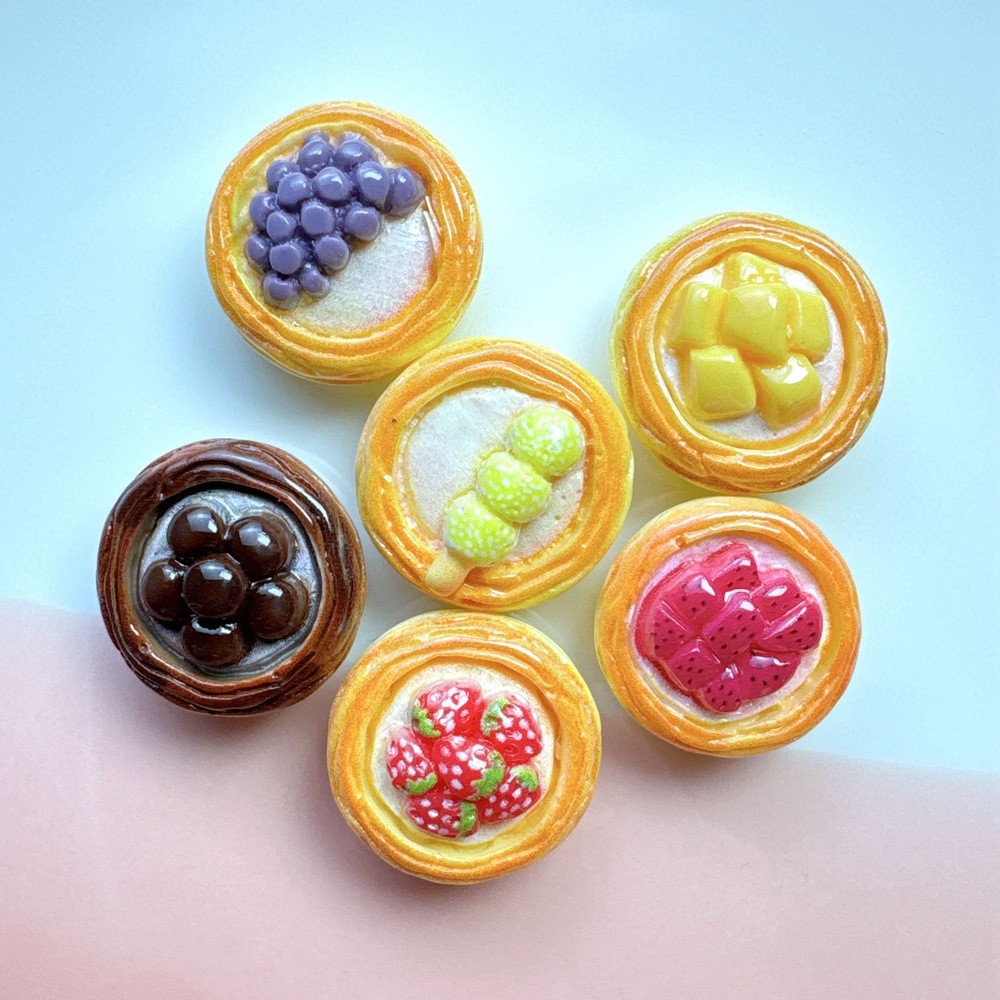 10ชิ้น/แพ็คผลไม้ทาร์ตไข่เรซิ่น แฟลตแบ็ค วัสดุ ทําเอง สําหรับตกแต่งถ้วยกิ๊บคาดศีรษะ