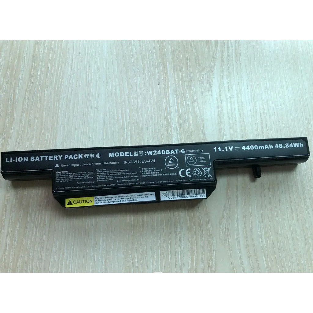 แบตเตอรี่แล็ปท็อป W240BAT-6 6-87-W15ES-4V4  for CLEVO RM320 W251EL 7872-9040/A W251EU W258EU 6cell
