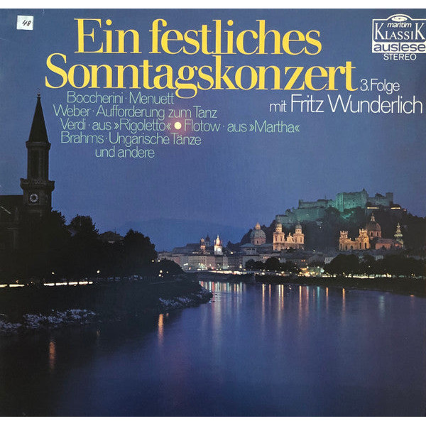 แผ่นเสียง Fritz Wunderlich - Ein Festliches Sonntagskonzert, 3. Folge (Vinyl) (VG+)