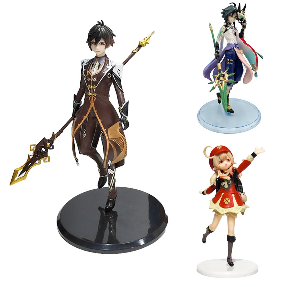 18 ซม.Genshin Impact Xiao Zhongli Klee ยืน PVC Action Figure Status ของเล่นสําหรับเด็กเครื่องประดับ