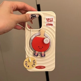 Creative Badminton Table Tennis ขาตั้งแม่เหล็กเคสโทรศัพท์สําหรับ iPhone15 14 13 12 11 Pro Max ปลอกกันกระแทกป้องกันกล้องซิลิโคนอ่อนนุ่มฝาหลัง