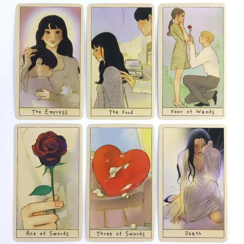 Love Tarot cards Story Beginner 78pcs Tarot English Visions Divination Narrating Love Borad เล่นเกม