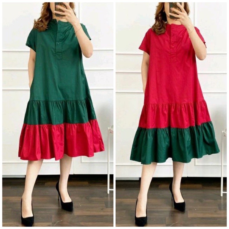 Merah HIJAU Siusfashion (INSTANT) เสื้อคริสต์มาส & ชุด 2024 และปีใหม่ 2025 / ปีใหม่คริสต์มาสขวดสีเขียวสีแดงชุดปีใหม่ล่าสุด CNY IMLEK