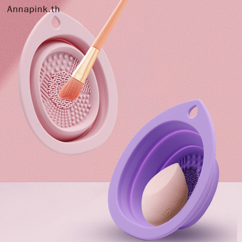 Annapink.th ซิลิโคนแปรงแต่งหน้าทําความสะอาดพัฟพับชามทําความสะอาดแปรงอายแชโดว์ซักผ้า Soft Mat เครื่องมือความงาม Scrubber กล่อง EN - รูปที่ 7