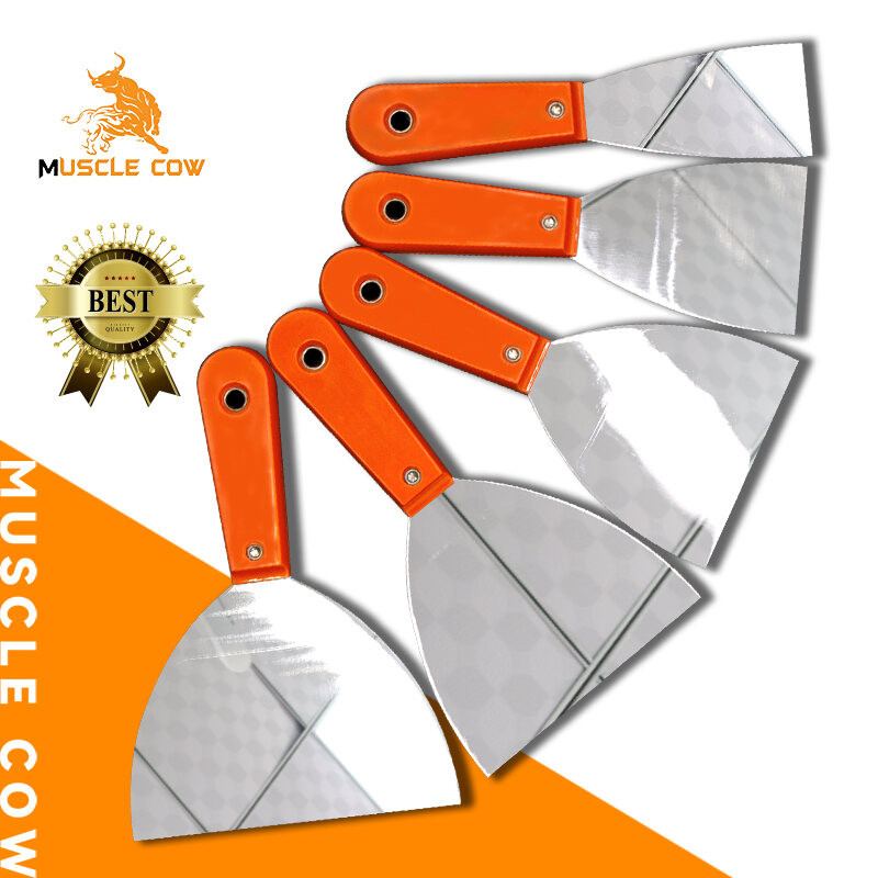 MUSCLE COW เกียงโป๊วสี เกรียงโป้ว เกียง6นิ้ว เกรียงสแตนเลส เกรียง เกรียงโป้วสี สำหรับโป๊วสี ที่แซะ ขูดสี สแตนเลสด้ามยาง