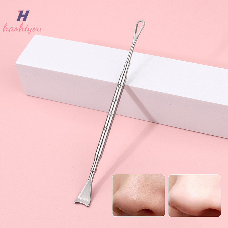 <haohiyou> Black Dot Pimple Blackhead Remover เครื่องมือสําหรับบีบสิวเครื่องมือช้อนสําหรับทําความสะอาดใบหน้า Comedone Extractor Pore Cleaner