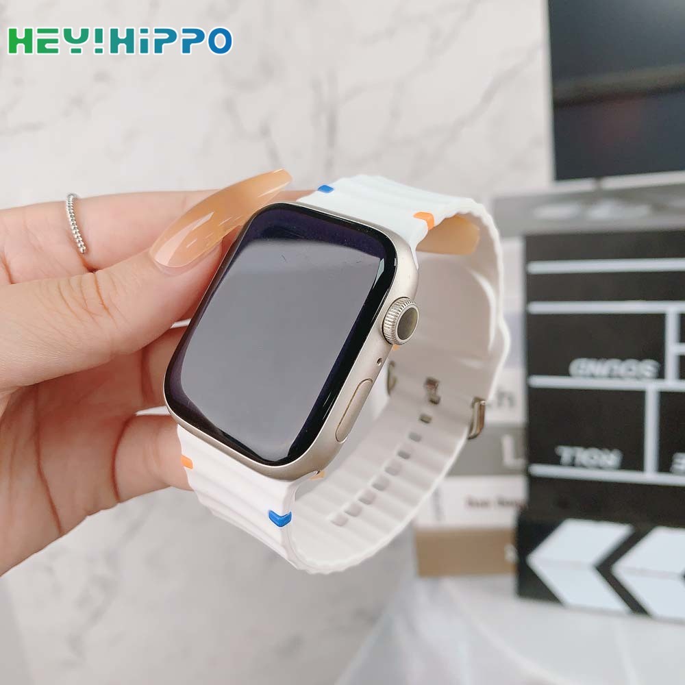 สายทรงคลื่นใหม่เหมาะสําหรับสมาร์ทวอทช์ series 9/8/7/6/SE/5/4 เหมาะสําหรับ iwatch 49/45/44/42/40/38mm