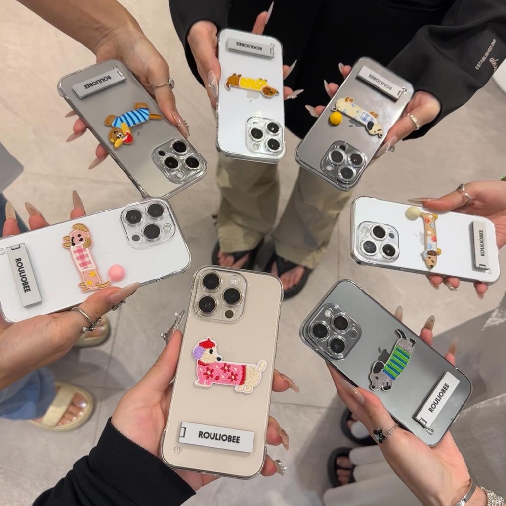 หรูหราไม่มีขอบปักดัชชุนยืนเคสโทรศัพท์สําหรับiphone15pro MAX 14 13 12 11 Pro MAX IXS MAX XR XSกันกระแทกป้องกันกล้องบางเฉียบโปร่งใสนุ่มปกหลัง