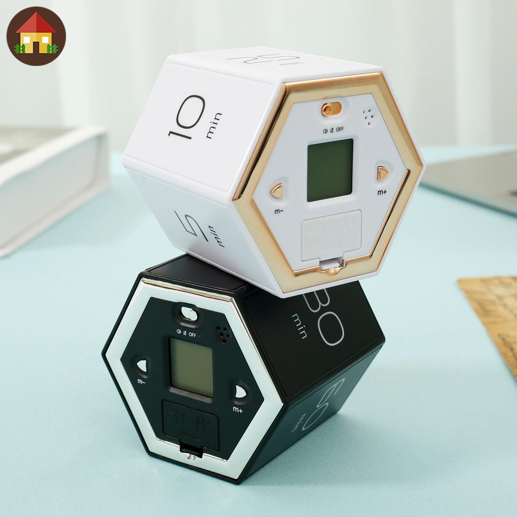Cube Timer Flip Focus Timer 1/5/10/25/30/60 นาทีและที่กําหนดเองนับถอยหลังการจัดการเวลาจับเวลาโต๊ะผลผ