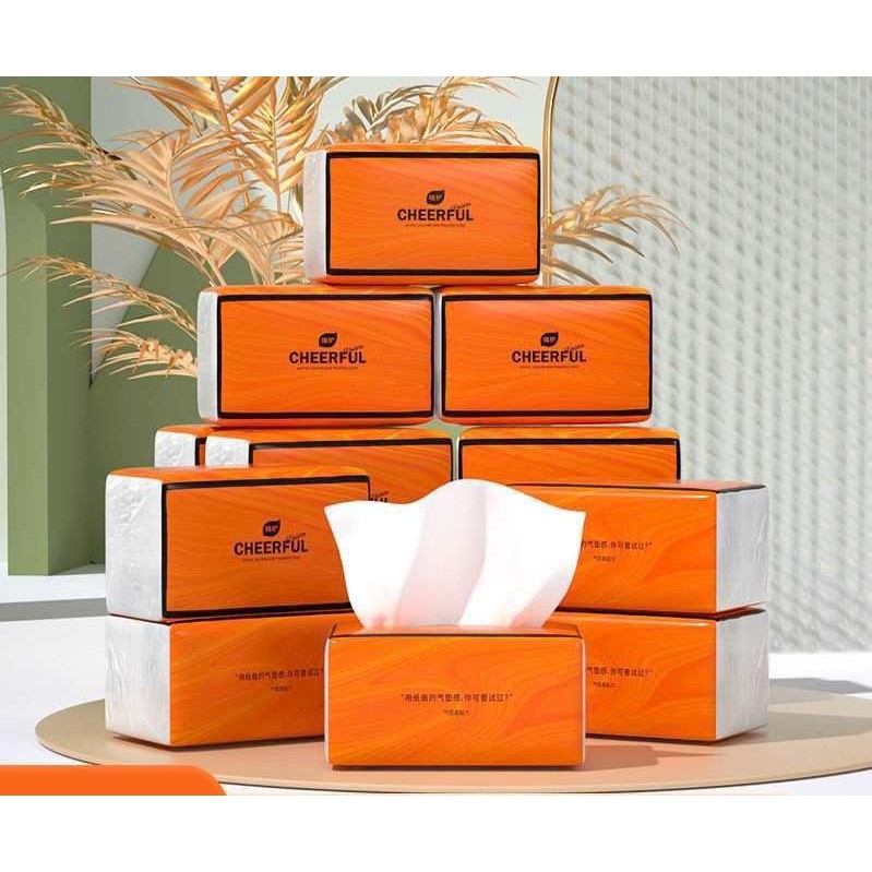 CHEERFUL กระดาษทิชชูกระดาษเช็ดหน้า pocket Tissue Botare Air-Cushion Face Tissue Paper