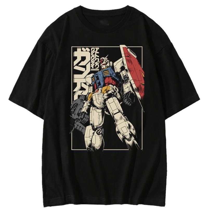 [TOYOO] MOBILE SUIT GUNDAM ใหม่ unicorn machine battle เสื้อยืดชาย rx78 Zaku ผ้าฝ้ายแท้แขนสั้นน้ำเข้า