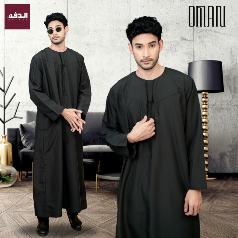 โต๊ปโอมานชายแขนยาว​ เพิ่มความหล่อด้วยพู่ตรงด้านหน้า และมีกระเป๋าด้านข้างทั้ง 2 ด้าน AE73วาริสมุสลิม