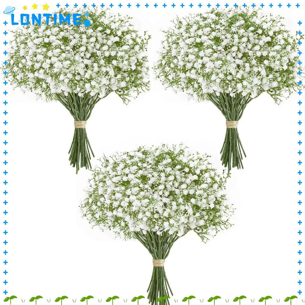 Lontime 10 ชิ้น Gypsophila ดอกไม้, ประดิษฐ์ตกแต่งบ้านปลอม Baby Breath ดอกไม้, Party Supply ช่อดอกไม้ DIY อุปกรณ์เสริมพลาสติกจําลองดอกไม้คริสต์มาส