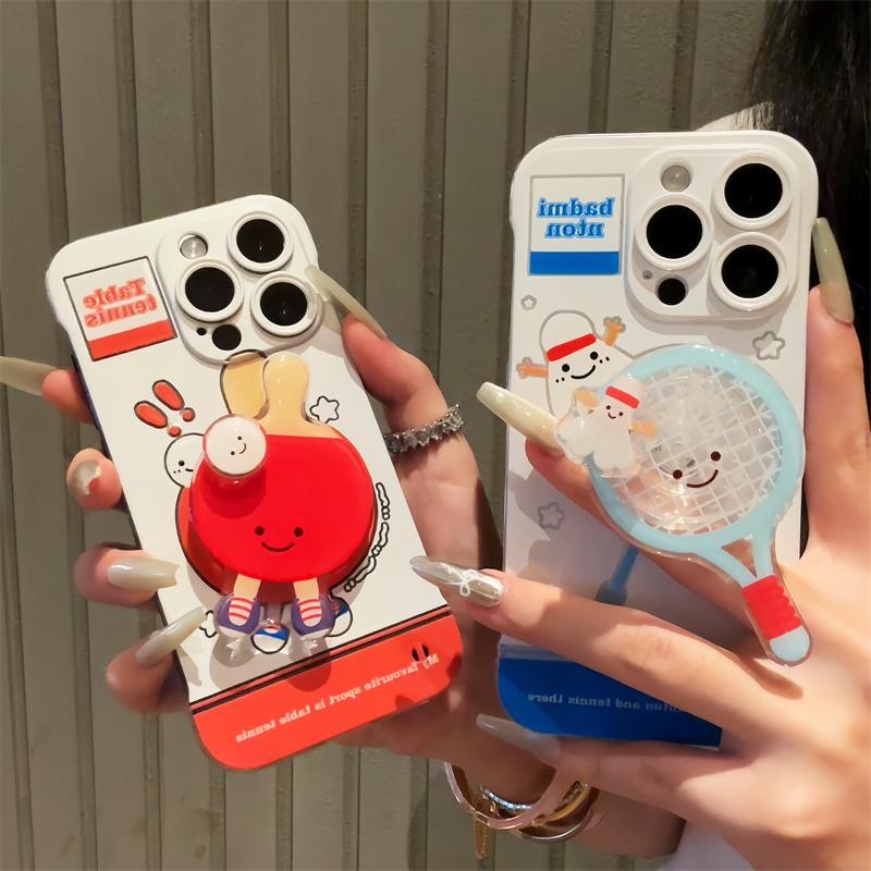 Will Spin แบดมินตันปิงปอง Decompression Bezel-free Stand Drop Resistance Case สําหรับ IPhone 16 15 1