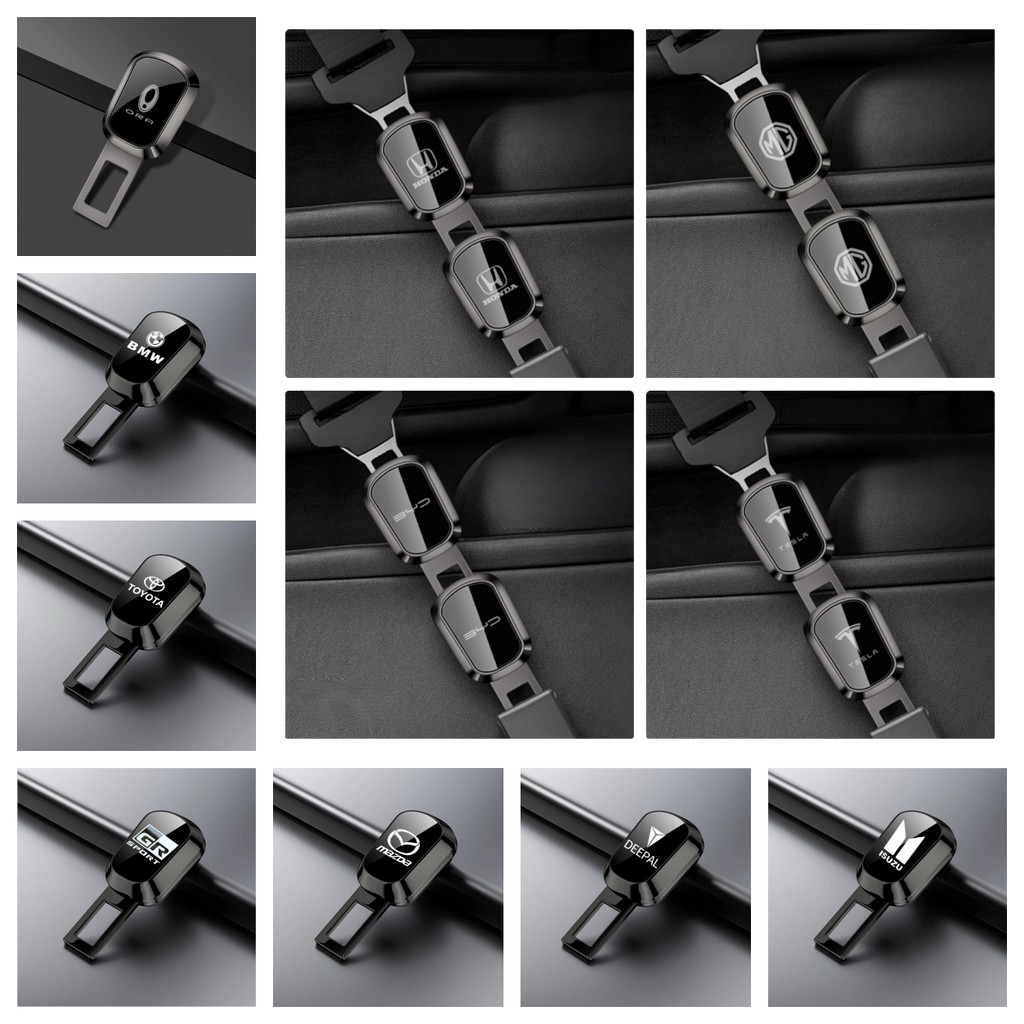 คลิปเข็มขัดนิรภัยคาร์พร้อมตัวส่งสัญญาณเตือนเสียง,Extender เข็มขัดนิรภัยคาร์เข็มขัดสำหรับ Tesla BYD MG BMW Honda Toyota