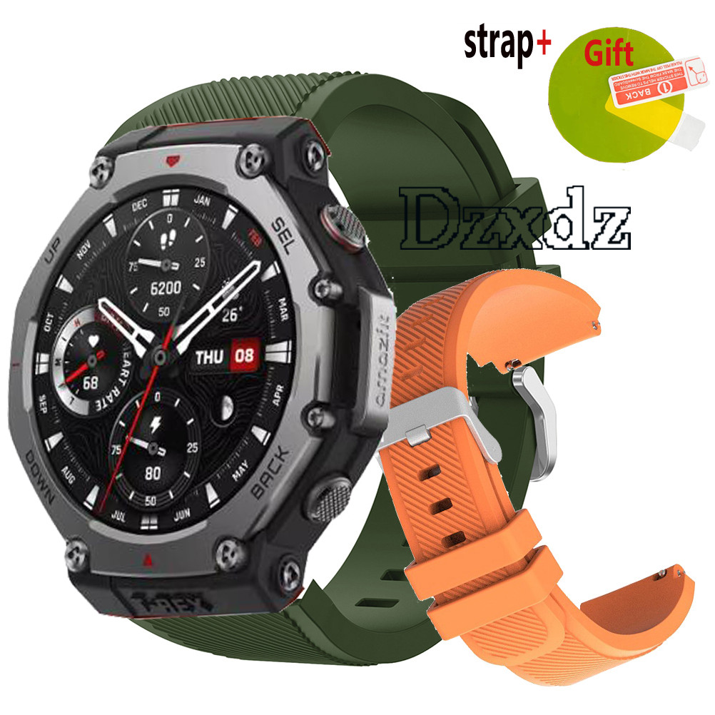 สําหรับ Amazfit T-Rex 3 สายรัดสมาร์ทนาฬิกา T Rex 3 Band SmartWatch สร้อยข้อมือซิลิโคนอุปกรณ์เสริมหน้าจอป้องกันฟิล์ม