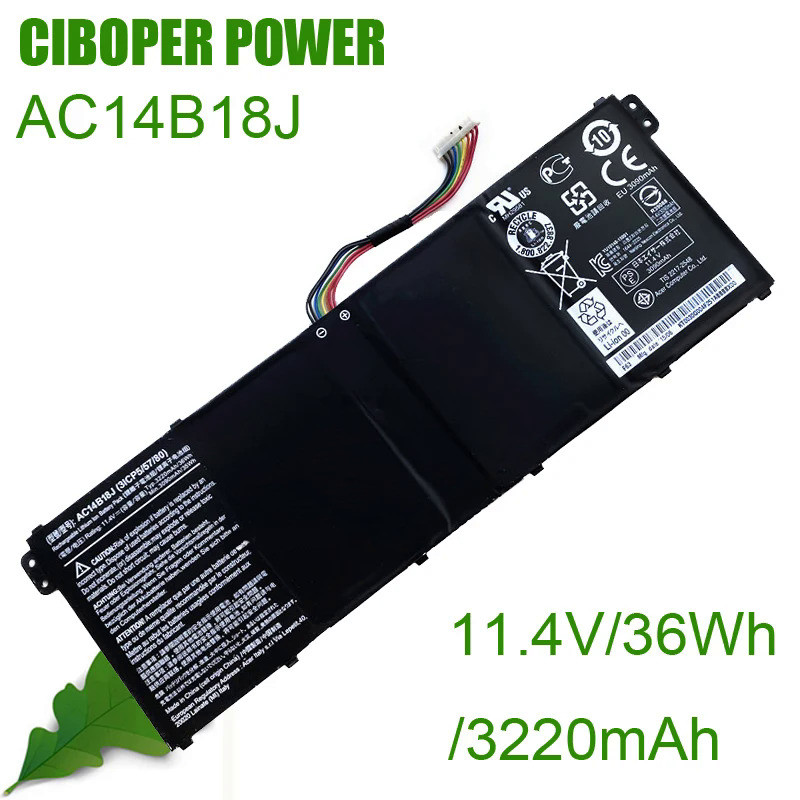 CP Laptop Battery AC14B18J 11.1V/36WH/3220mAh For Aspire E3-111 E3-112 E3-112M ES1-531 MS2394 B115-M