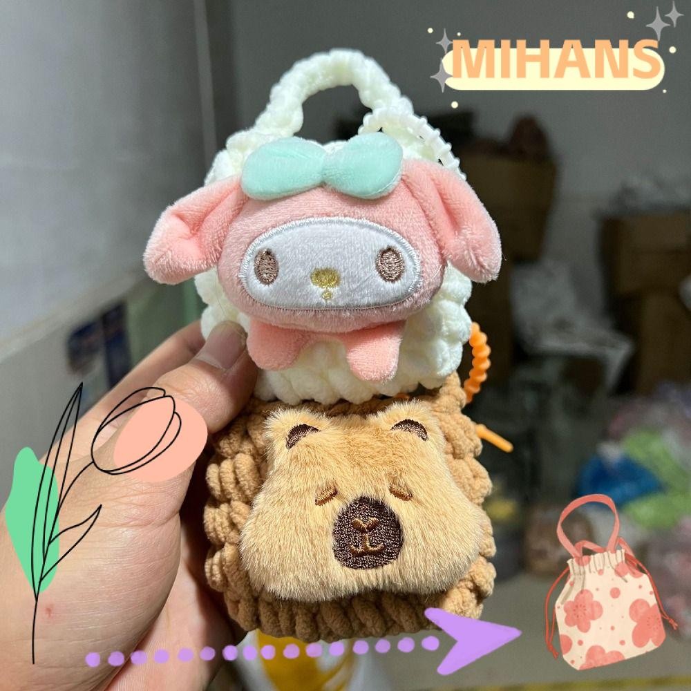 Mih กระเป๋าสตางค์ตุ๊กตา, กระเป๋าเก็บหูฟังป้องกันแบบพกพา, กล่องกระเป๋าหูฟังที่สร้างสรรค์ ที่ใส่หูฟังแบบถักน่ารัก