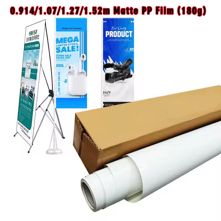 Matte  Roll PP Synthetic Paper Film for Banner Advertisements Photographic Prints Plastic 0.914/1.07/1.27/1.52m