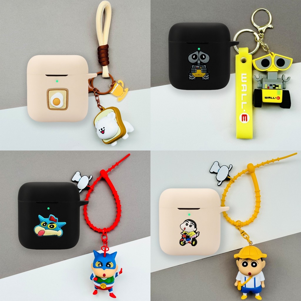 For Marshall Minor IV Case Marshall Minor III Silicone Soft Case Cartoon Crayon Shin-chan Baseball Keychain Pendant Marshall Minor IV Protective Cover Cute Toast