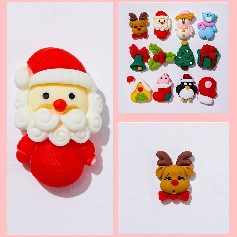 Usoq Jibbitz Crocs การ์ตูนคริสต์มาสถ้ํารองเท้าหัวเข็มขัด DIY อุปกรณ์เสริม Crocs Charm Jibbitz ปุ่ม
