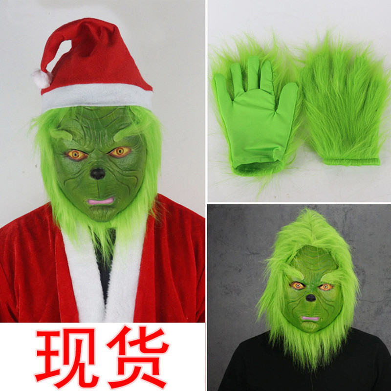 Grinch The Grinch The Grinch The Grinch The Grinch Mask Gloves Christmas Party Props