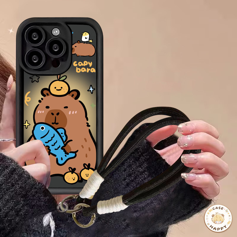 ลายปลาคาปิบาร่าน่ารักและน่าสนใจ เคสIphone 13 11 15 Pro Max X XR XS Max 15 14 12 Pro Max 7Plus 15 6 6s 8 Plus SE 2020