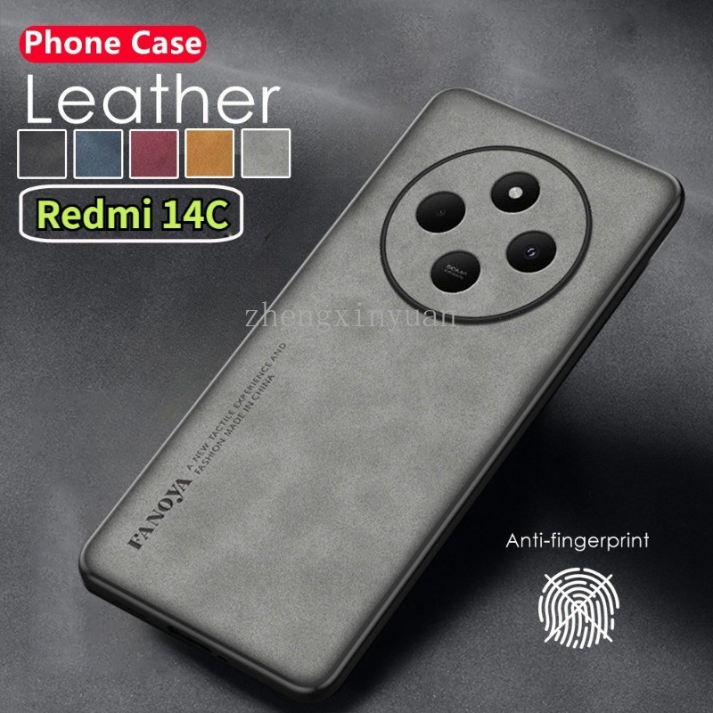 Xiaomi POCO C75 Redmi 14C 4G 5G 2024 เคสโทรศัพท์ Lambskin หนัง TPU ปลอกอ่อนสําหรับ POCOC75 C 75 Redm