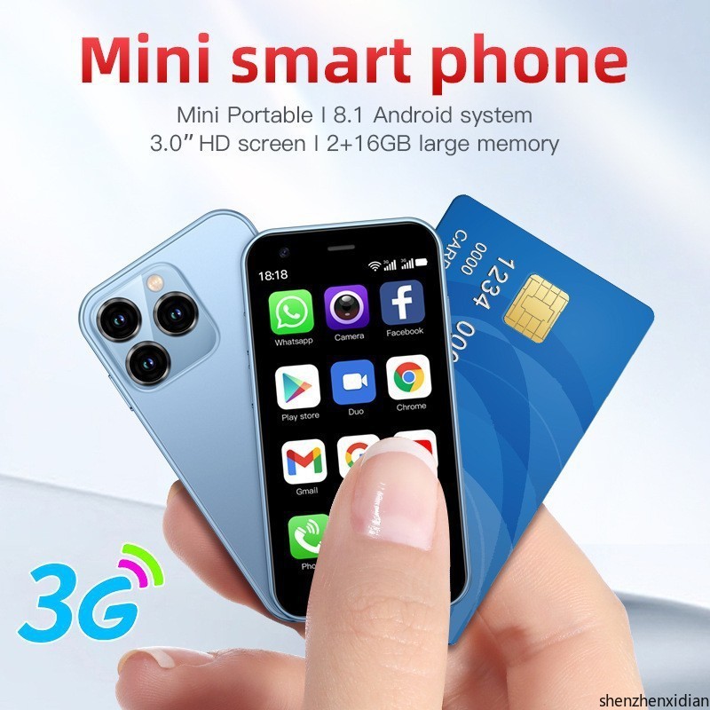 Xs15 Pro Series Mini Android8.1 โทรศัพท์สมาร์ท 3.0 นิ้ว2GB RAM 16GB ROM Dual SIM สแตนด์บายเล่น Store 3G โทรศัพท์เล็กๆน้อยๆของขวัญสําหรับคริสต์มาส - รูปที่ 3