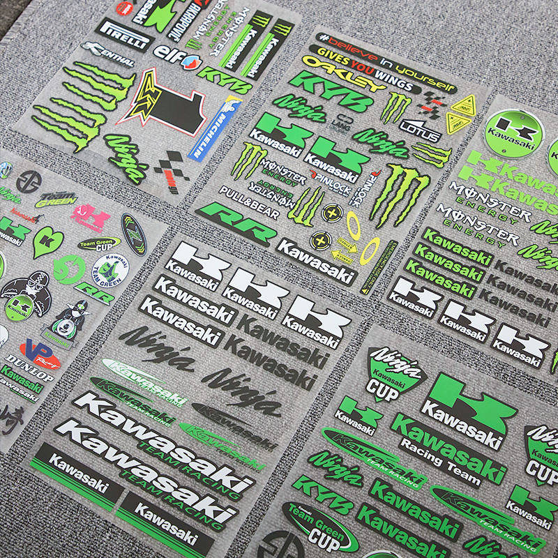 Kawasaki Motorcycle Sticker Ghost Claw Sticker Cool Modification Helmet Sticker Snowboard Waterproof and Sun Protection Creative Decorative Stickers 24wo