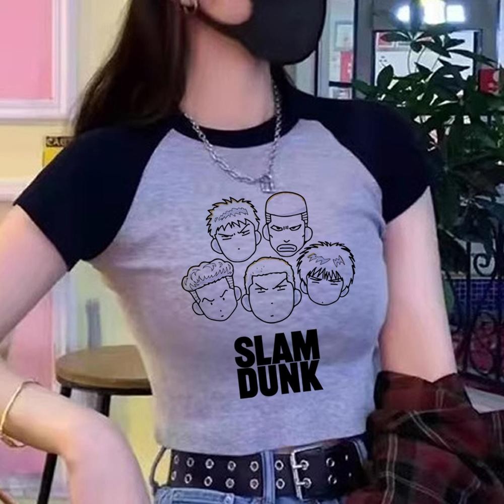 Slam Dunk 2000s ik2 streetwear เสื้อครอปสาว fairycore กราฟิก yk2 เสื้อผ้า