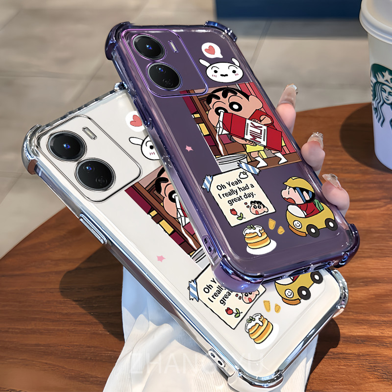 การป้องกันการล่มสลาย case สําหรับ Vivo Y16 Y56 TPU เปลือกนิ่มโปร่งใสระดับไฮเอนด์ใหม่พร้อมลายการ์ตูนบนเคสโทรศัพท์