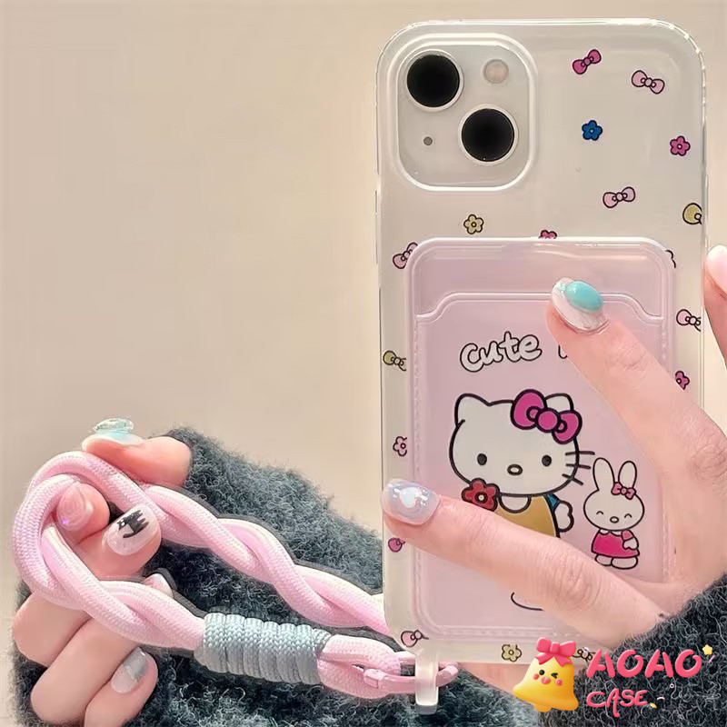 การ์ตูนน่ารักสีสันสดใส Hello Kitty นุ่ม เคสiPhone 13 11 15 14 12 Pro Max XR 7Plus X XS Max 7 8 14 15 Plus SE 2020