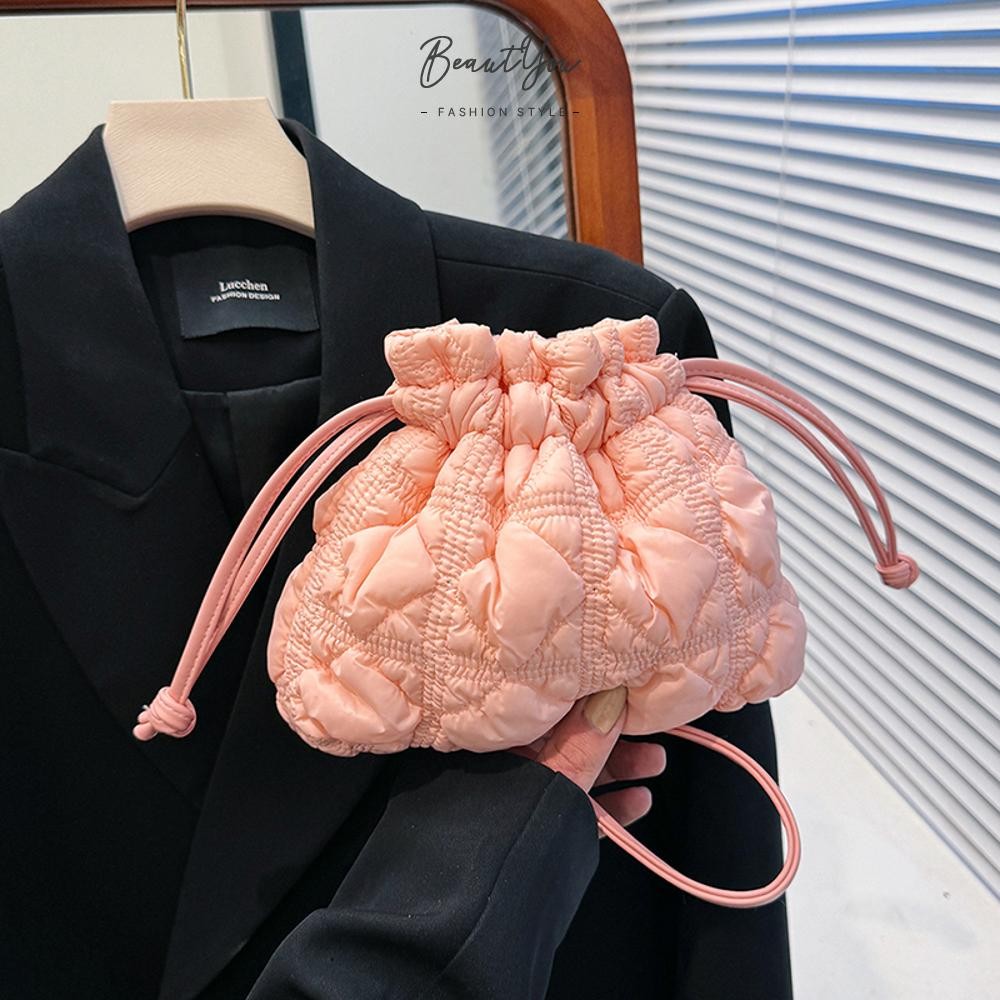 แฟชั่นผู้หญิงกระเป๋าสะพายเชือกรูดสายรัดที่ถอดออกได้ Chic Hobo กระเป๋าสําหรับเดินทางกลางแจ้ง [BeautYou.th]