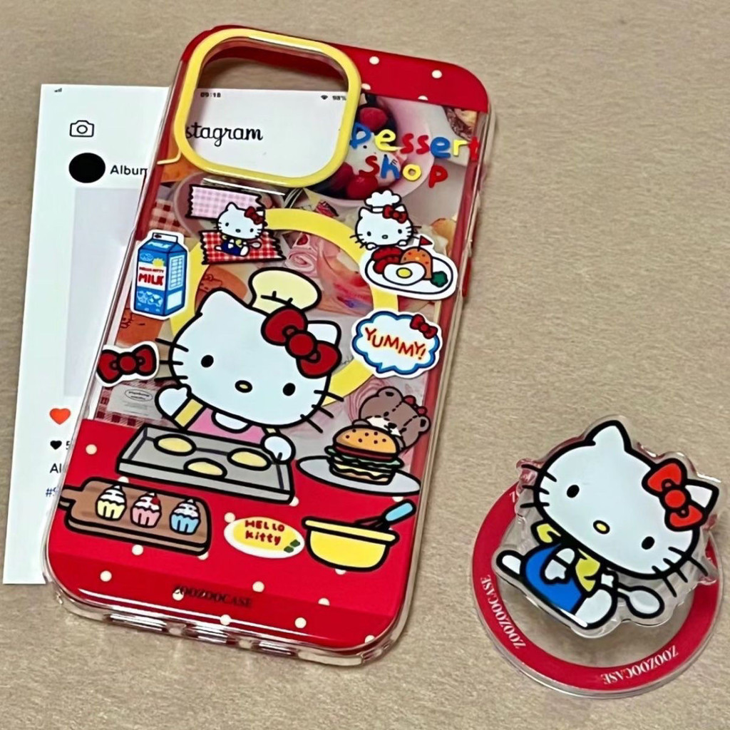 [G-Plus Studio] [iPhone16] KT Cat Magnetic Bracket เหมาะสําหรับ iPhone16promax เคสโทรศัพท์การ์ตูน 14