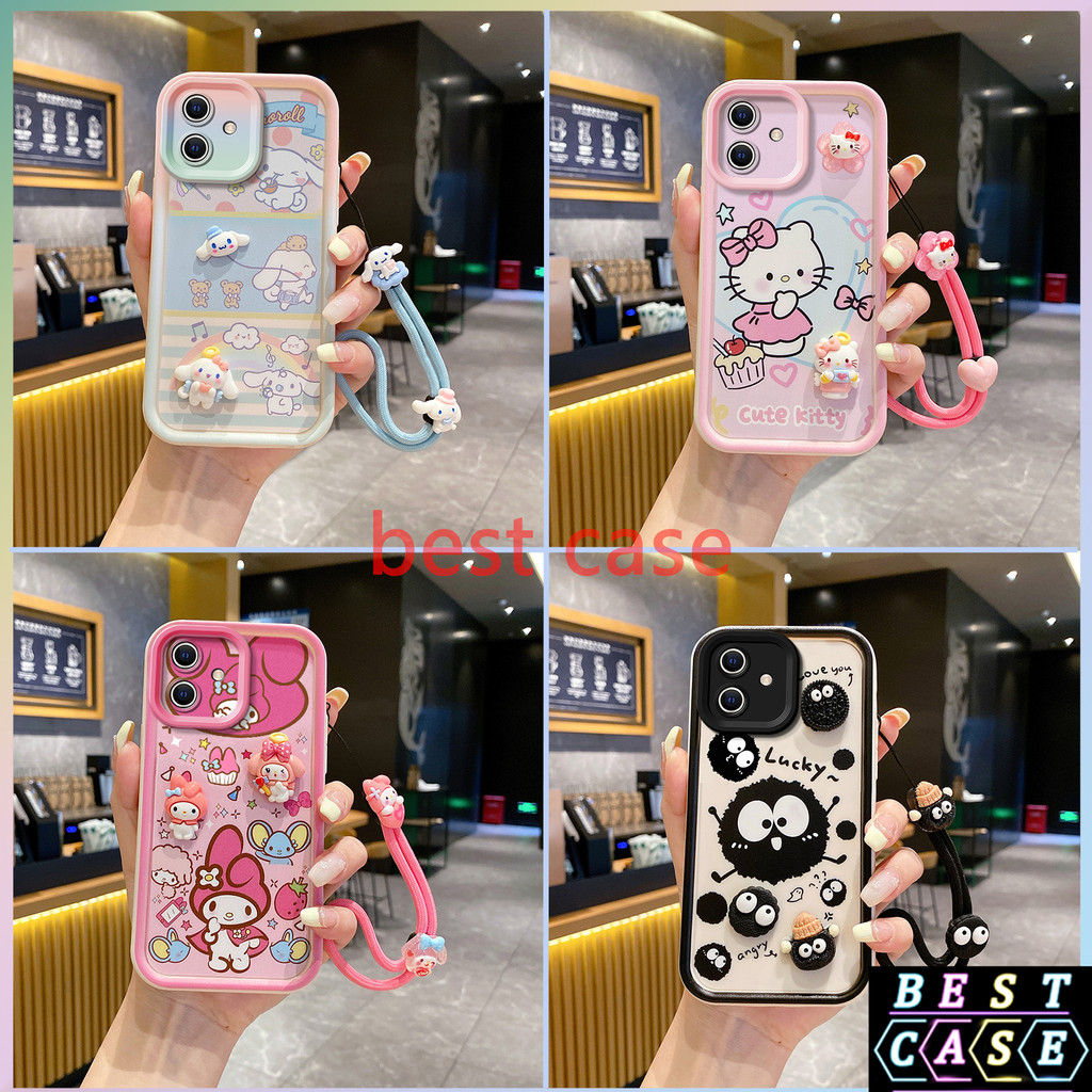 เคส iPhone 11 เคส Cinnamoroll และ ‌Hello Kitty ลายการ์ตูนสามมิติรูปตุ๊กตาเคสโทรศัพท์นุ่มน่ารัก XX-TYGZ
