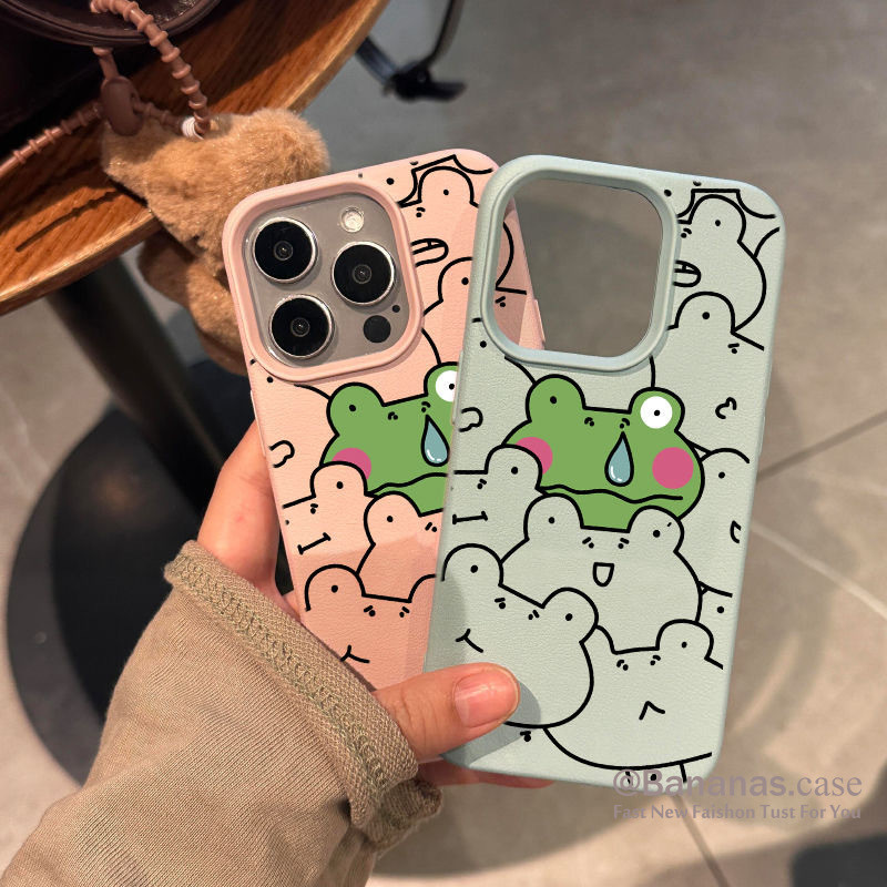Iphone 16 15 14 13 12 11 Pro Max X Xr Xs Max เคสโทรศัพท์การ์ตูน Snot กบคู่หนังนุ่มปกหลัง