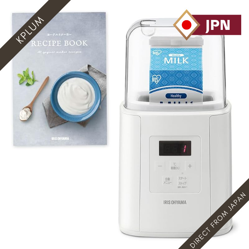 Iris Ohyama Yogurt Maker and Amazake Maker with Drinkable Yogurt Mode, Recipe Book, Manufacturer War