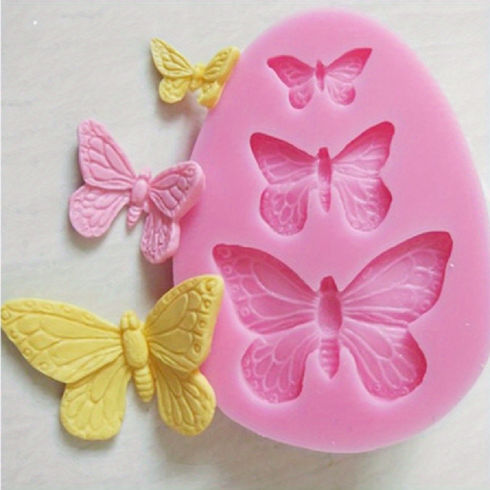 แม่พิมพ์ผีเสื้อแม่พิมพ์ซิลิโคนเบเกอรี่อุปกรณ์เสริม 3D DIY Sugar Craft เครื่องตัดช็อคโกแลต Mould Fondant เครื่องมือตกแต่งเค้ก